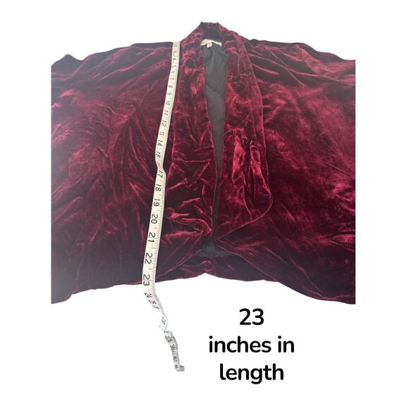 Lavender Brown Velvet Drape Jacket Women’s Medium – Wine Burgundy Silk Blend Sof - Picture 10 of 10